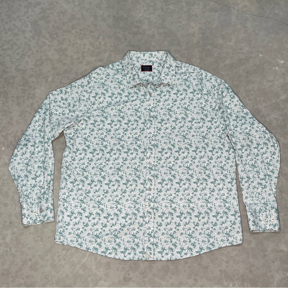 UNTUCKit Shirt Mens XXL Green Floral Arcari Reg Fit Button Down Long Sleeve